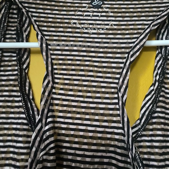 Prana black and white striped racerback tank sheer - Picture 4 of 4